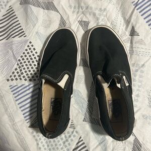 Vans Black Canvas Slip-On Loafers